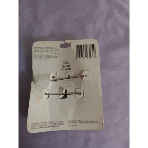 Vintage Vidal Sassoon Fashion Hair Slides 2 Pieces Silver New York London Paris - Picture 2 of 3